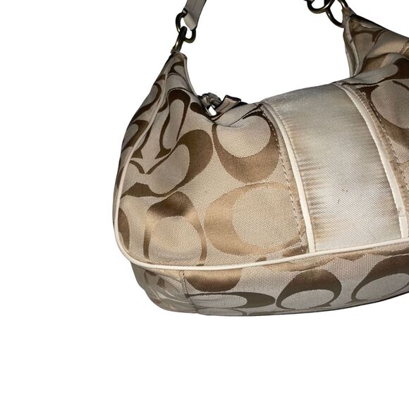 Coach Signature Stripe Convertible Hobo Bag (Shoulder & Crossbody) - Picture 10 of 14